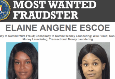 Cartaz do FBI Most Wanted Fraudsters com foto de Elaine Angene Escoe
