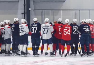 Florida Panthers em treinamento no Amerant Bank Arena