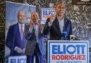 Hakeem Jeffries e Eliott Rodriguez em evento de campanha no 27º distrito congressional da Flórida
